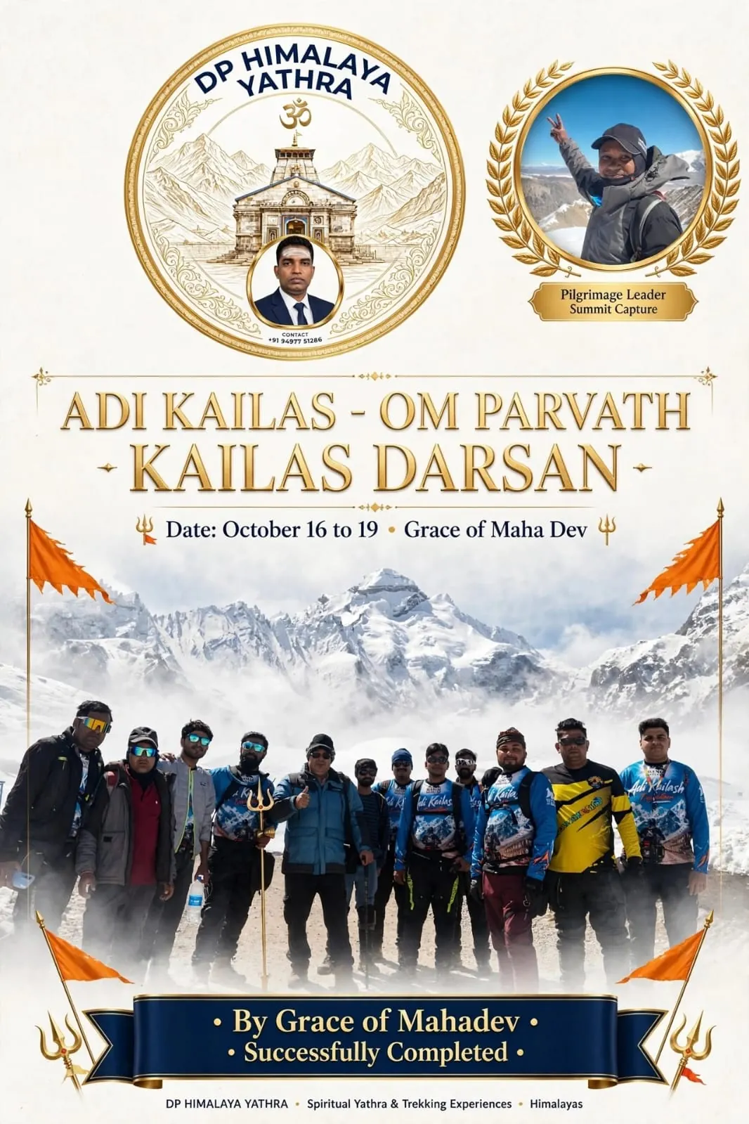 Pilgrims gathered for an Adi Kailash and Om Parvat journey